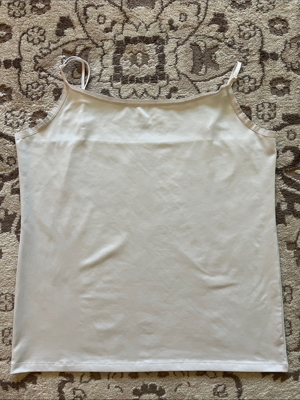 Ann Taylor White Stretch Spaghetti Strap Camisole/Tank Top